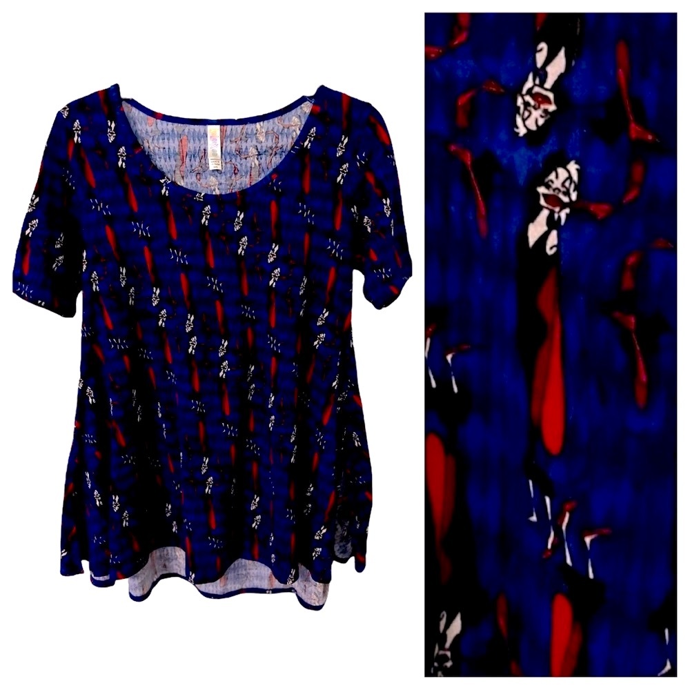 LuLaRoe Disney Cruella Deville Shirt Sz M